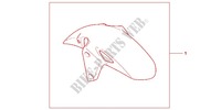 GARDE BOUE AVANT pour Honda CBR 250 R NOIRE de 2011