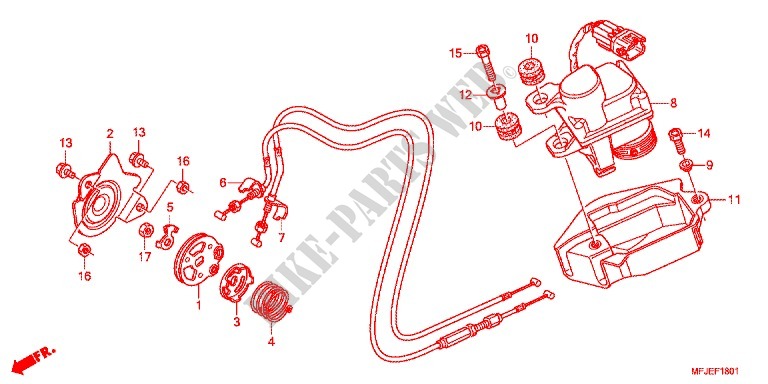 SERVO MOTEUR pour Honda CBR 600 R ABS BLACK de 2012