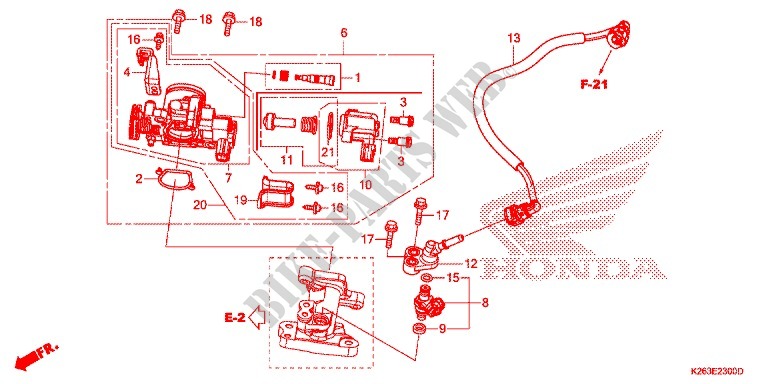 CORPS DE PAPILLON pour Honda MSX 125 de 2015