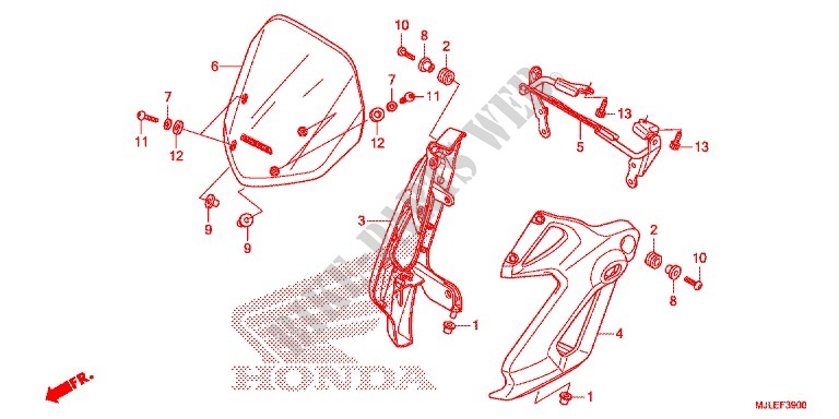 PARE BRISE pour Honda NC 750 S ABS WHITE de 2015