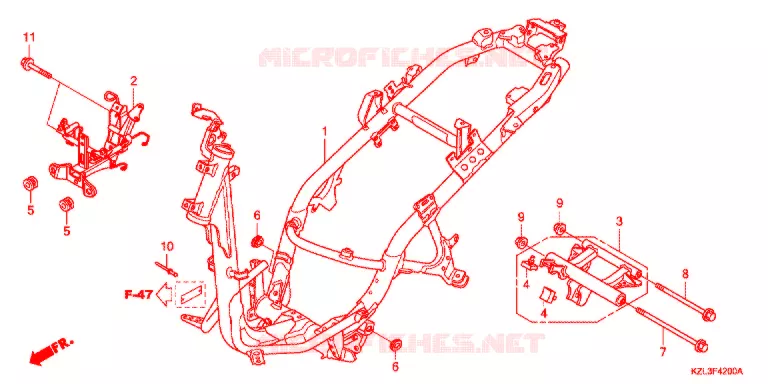 CADRE Honda SCOOTER 110 VISION 2012  NSC110WHB