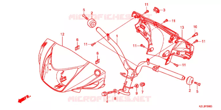 GUIDON - CARENAGE Honda SCOOTER 110 VISION 2012  NSC110WHB