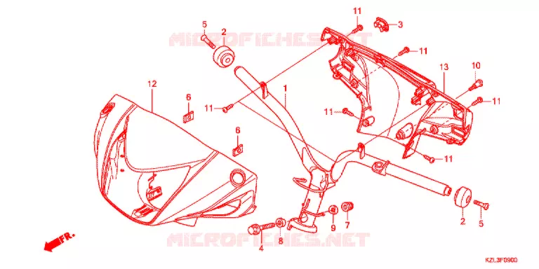 GUIDON - CARENAGE Honda SCOOTER 110 VISION 2012  NSC110WHB