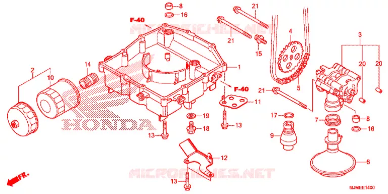 CARTER - POMPE - FILTRE A HUILE Honda MOTO 800 CROSSRUNNER 2017  VFR800XF
