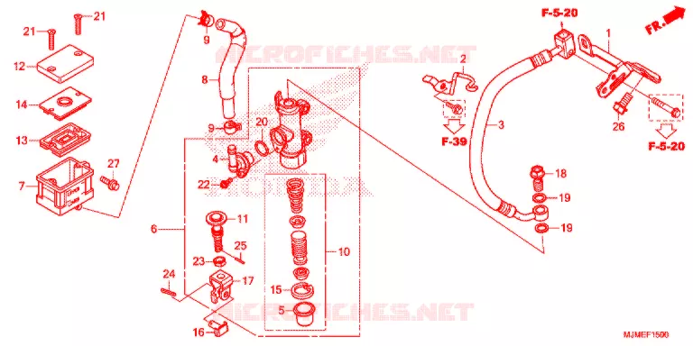 MAITRE CYLINDRE DE FREIN ARRIERE Honda MOTO 800 CROSSRUNNER 2015  VFR800XF