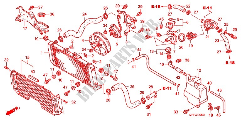 RADIATEUR (CB1300/CB1300S) pour Honda CB 1300 SUPER FOUR de 2008