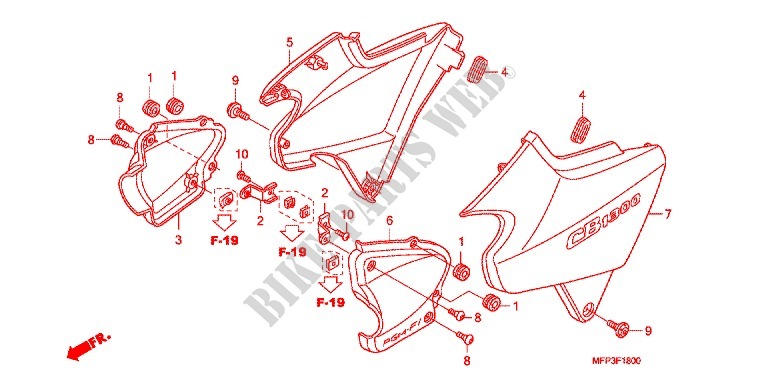 COUVERCLES LATERAUX pour Honda CB 1300 ABS FAIRING de 2009