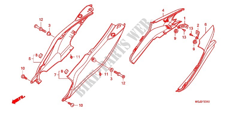 CARENAGES ARRIERE pour Honda CBF 1000 F ABS 98HP de 2011