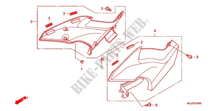 COUVERCLES LATERAUX pour Honda CBF 1000 F ABS de 2011