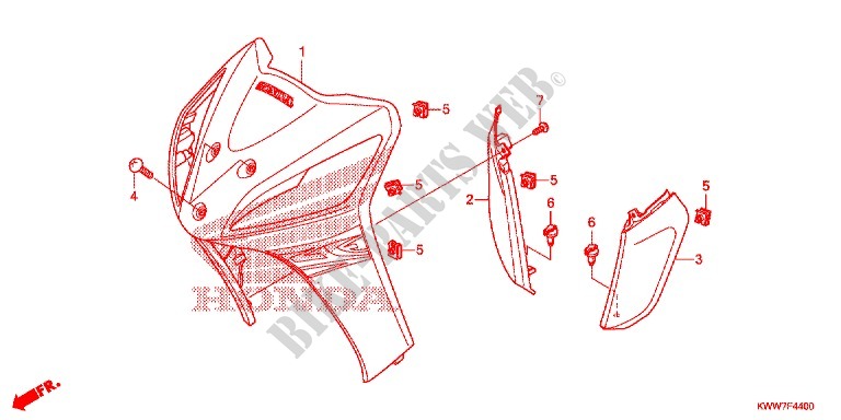 CARENAGE AVANT pour Honda WAVE 110 front brake disk de 2012