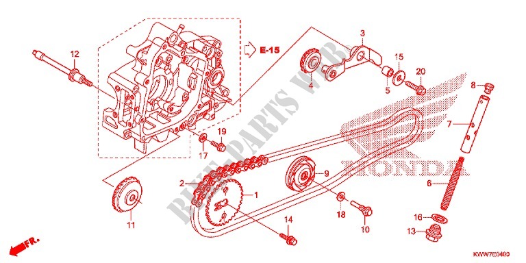 CHAINE DE DISTRIBUTION   TENDEUR pour Honda WAVE 110 front brake disk de 2012