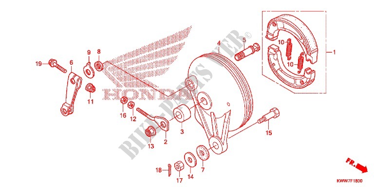 FLASQUE   MACHOIRES DE FREIN ARRIERE pour Honda WAVE 110 front brake disk de 2012