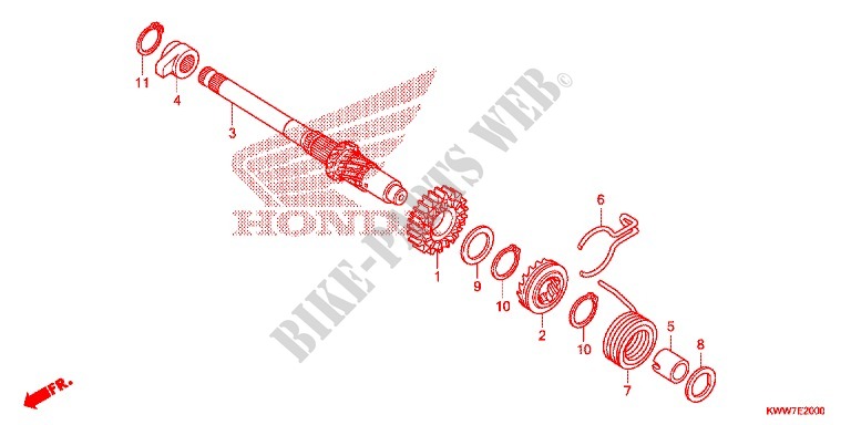 AXE DE KICK pour Honda WAVE 110 front brake disk de 2012