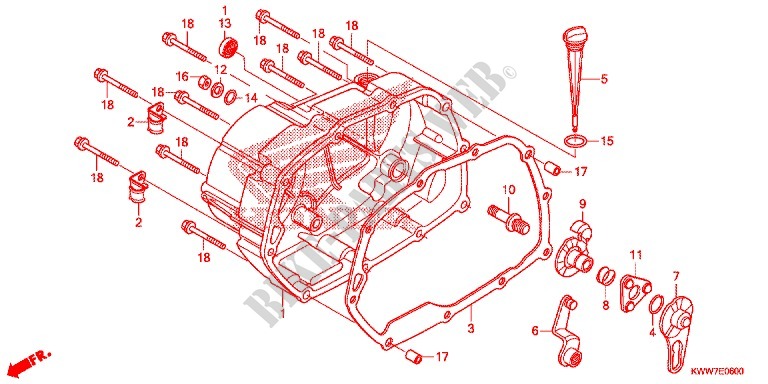 CARTER MOTEUR DROIT pour Honda WAVE 110 front brake disk de 2012