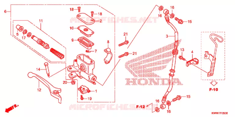 MAITRE CYLINDRE DE FREIN AVANT Honda MOTO 110 WAVE 2012  AFS1102SHC