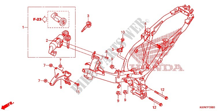 CADRE pour Honda WAVE 110 disque frein avant de 2013