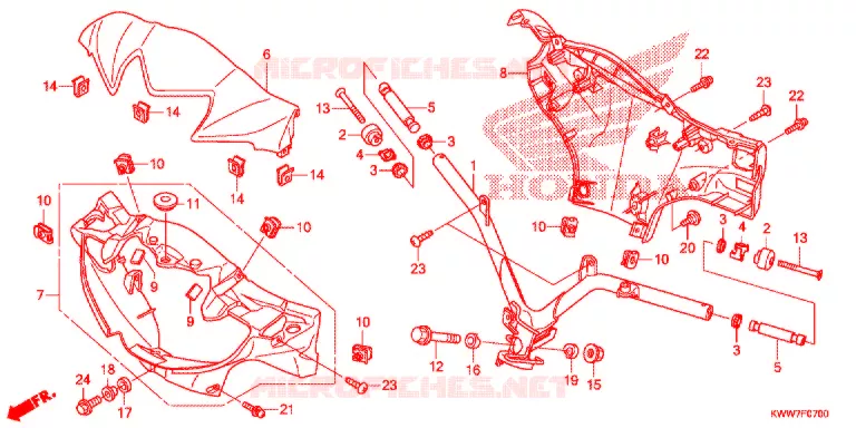 GUIDON - CARENAGE Honda MOTO 110 WAVE 2013  AFS1102SHC