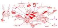 AUTOCOLLANTS (8) pour Honda CBR 600 RR de 2009