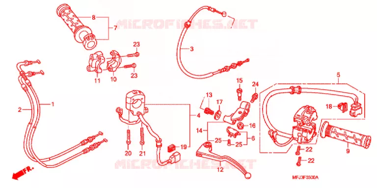 LEVIER DE GUIDON - CABLE - COMMODO Honda MOTO 600 CBR 2009  CBR600RR9