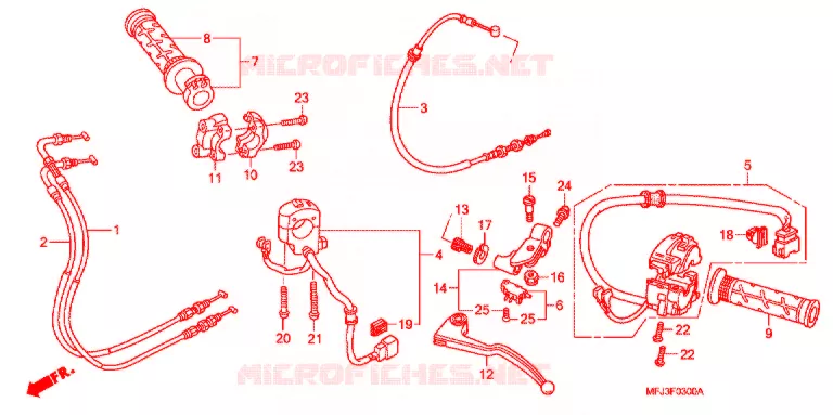 LEVIER DE GUIDON - CABLE - COMMODO Honda MOTO 600 CBR 2010  CBR600RRA