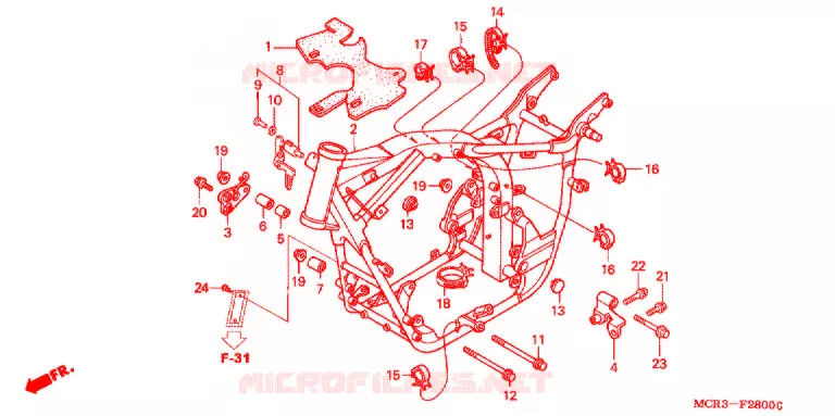 CADRE Honda MOTO 750 VT 2002  VT750DC2