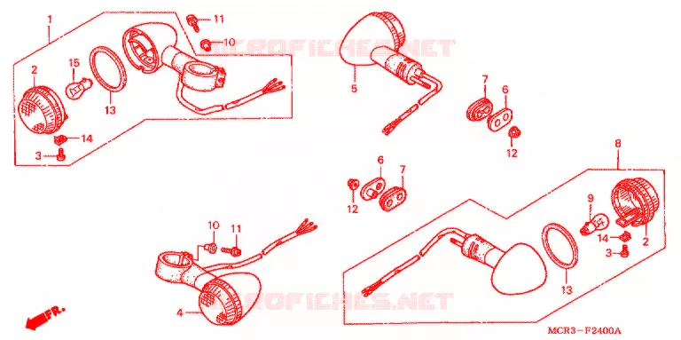 CLIGNOTANT Honda MOTO 750 VT 2002  VT750DC2