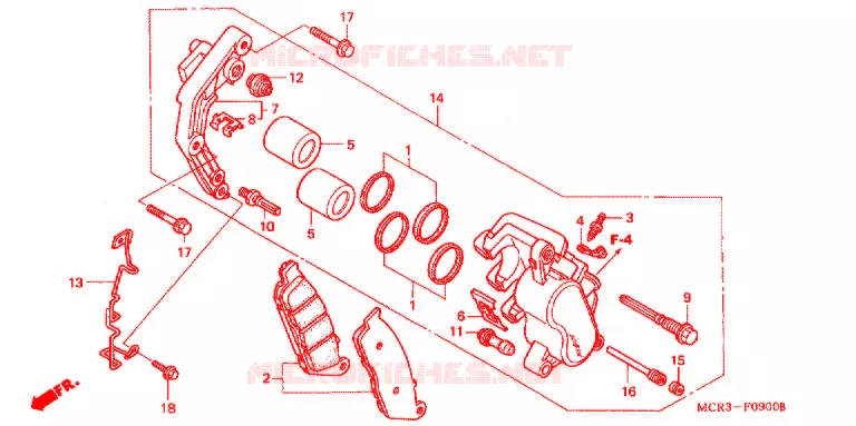 ETRIER DE FREIN AVANT Honda MOTO 750 VT 2002  VT750DC2