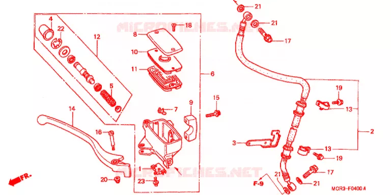 MAITRE CYLINDRE DE FREIN AVANT Honda MOTO 750 VT 2002  VT750DC2