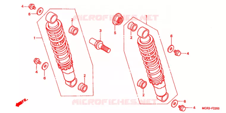 AMORTISSEUR ARRIERE Honda MOTO 750 VT 2002  VT750DC2