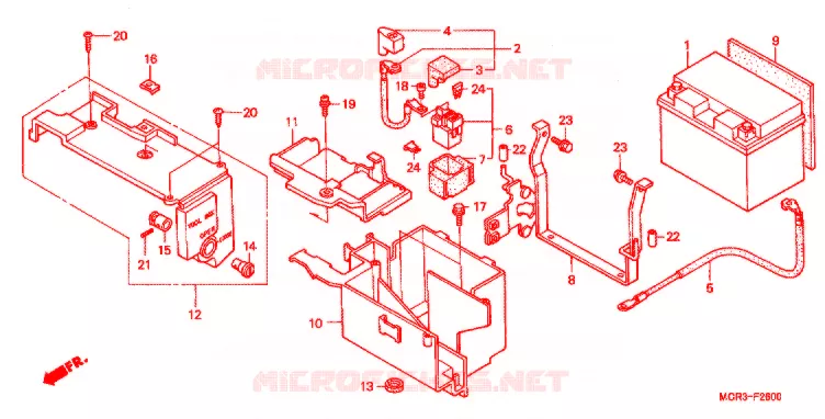 BATTERIE Honda MOTO 750 VT 2002  VT750DC2