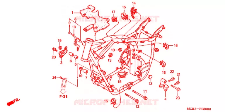 CADRE Honda MOTO 750 VT 2002  VT750DC2