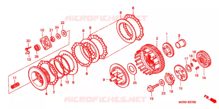 EMBRAYAGE Honda MOTO 750 VT 2002  VT750DC2