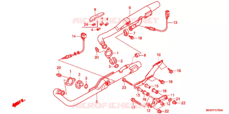 SILENCIEUX D'ECHAPPEMENT Honda MOTO 750 VT 2011  VT750SB
