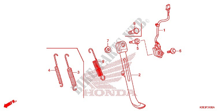 BEQUILLE pour Honda MSX 125 de 2013