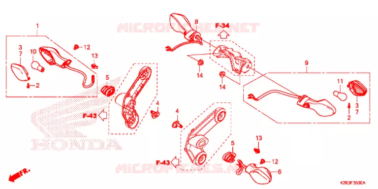 CLIGNOTANT (E,ED,F,KO) Honda MOTO 125 MSX 2013  MSX125D