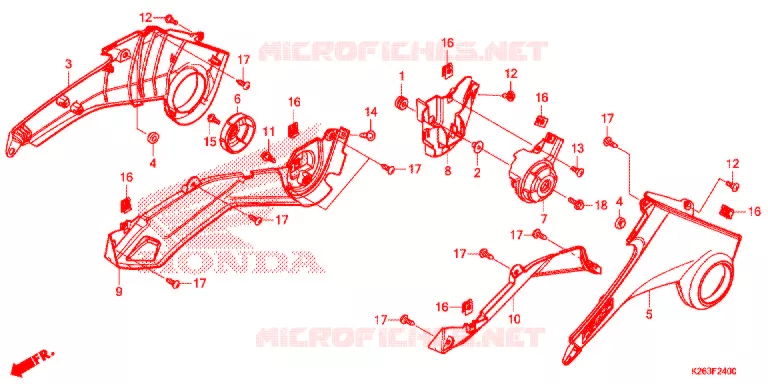 COUVERCLES LATERAUX Honda MOTO 125 MSX 2013  MSX125D