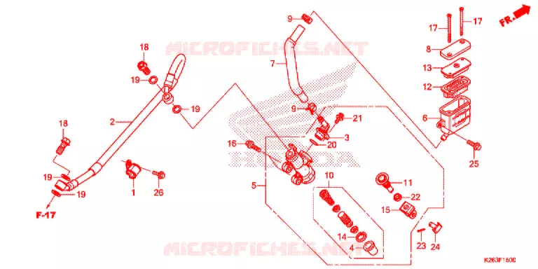 MAITRE CYLINDRE DE FREIN ARRIERE Honda MOTO 125 MSX 2013  MSX125D
