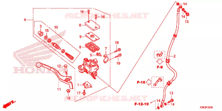 MAITRE CYLINDRE DE FREIN AVANT Honda MOTO 125 MSX 2013  MSX125D