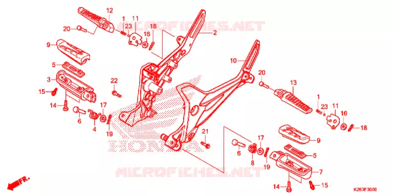 REPOSE PIED Honda MOTO 125 MSX 2013  MSX125D
