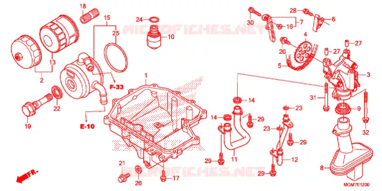 CARTER - POMPE - FILTRE A HUILE Honda MOTO 600 HORNET 2013  CB600FAD