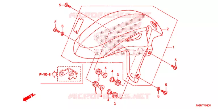 GARDE BOUE AVANT Honda MOTO 600 HORNET 2013  CB600FAD
