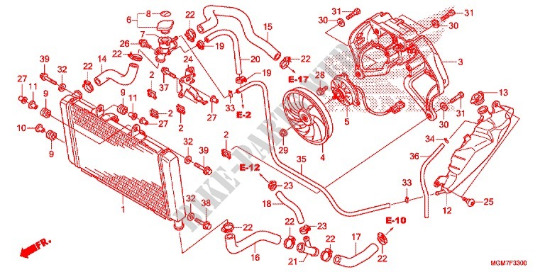 RADIATEUR pour Honda CB 600 F HORNET ABS de 2013