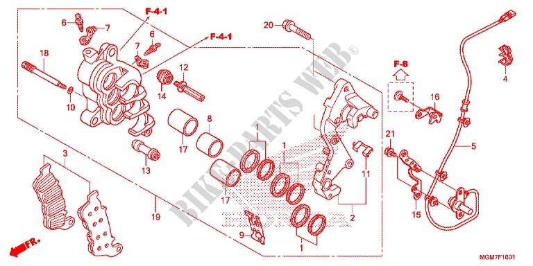 ETRIER DE FREIN AVANT DROIT (CB600FA) pour Honda CB 600 F HORNET ABS 34HP de 2013