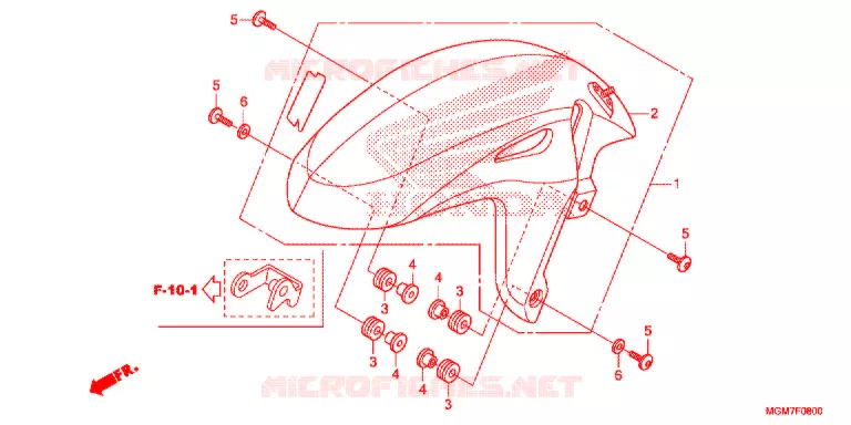GARDE BOUE AVANT Honda MOTO 600 HORNET 2013  CB600FAD