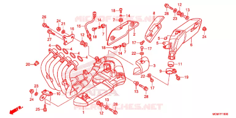 SILENCIEUX D'ECHAPPEMENT Honda MOTO 600 HORNET 2013  CB600FAD
