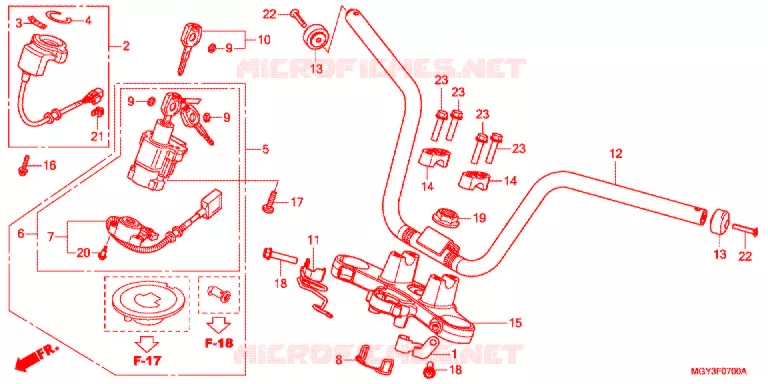 GUIDON - TE DE FOURCHE Honda MOTO 800 CROSSRUNNER 2012  VFR800XC