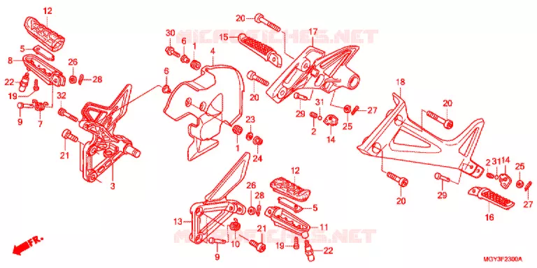 REPOSE PIED (VFR800XB,C) Honda MOTO 800 CROSSRUNNER 2012  VFR800XC