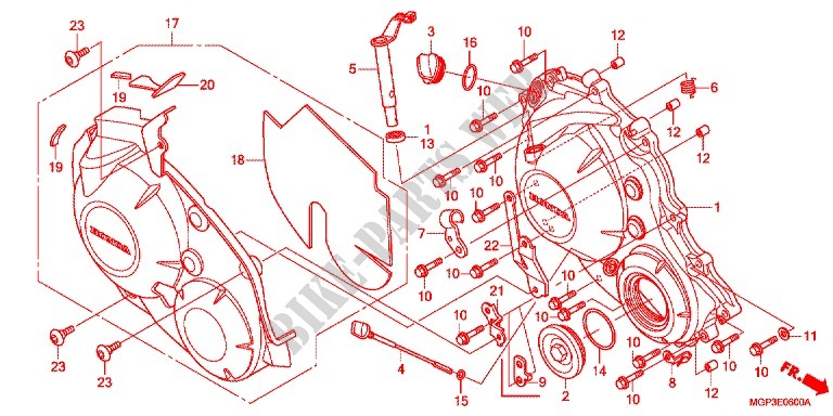 CARTER MOTEUR DROIT pour Honda CBR 1000 RR FIREBLADE TRICOLOR de 2014