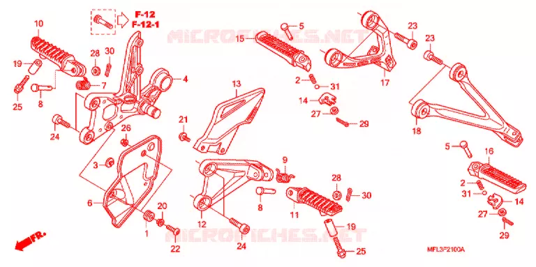 REPOSE PIED Honda MOTO 1000 CBR 2009  CBR1000RA9