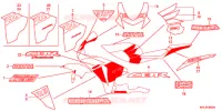 AUTOCOLLANTS (3) pour Honda CBR 1000 RR ABS REPSOL de 2009